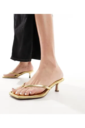 ASOS Heatwave toe thong kitten heeled sandals in