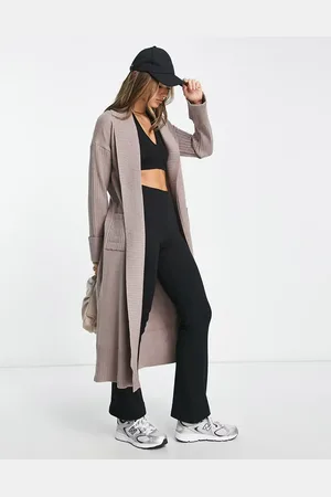River Island Ribbed maxi cardigan in
