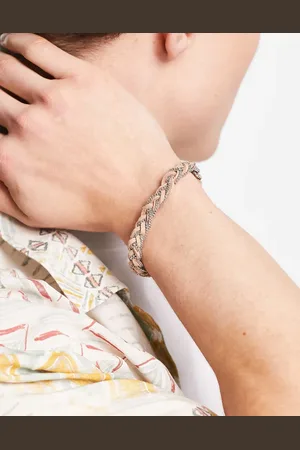 FADED FUTURE Plaited festival bracelet in beige