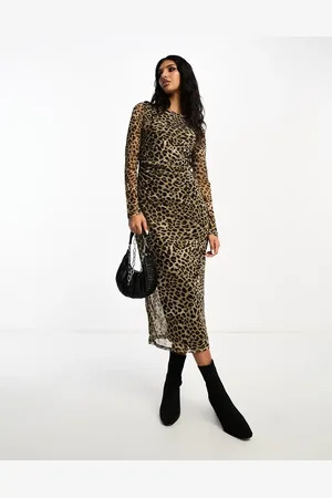 MANGO Maxi dress in leopard print