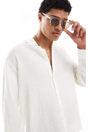 Bershka Sheer beach shirt in