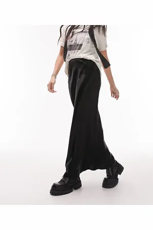 Topshop Satin bias maxi skirt in