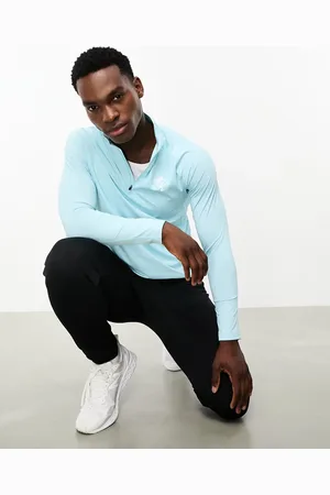 Gym King Energy 1/4 zip funnel neck sweat in teal