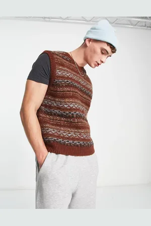 Weekday Noa fair isle vest in burgundy
