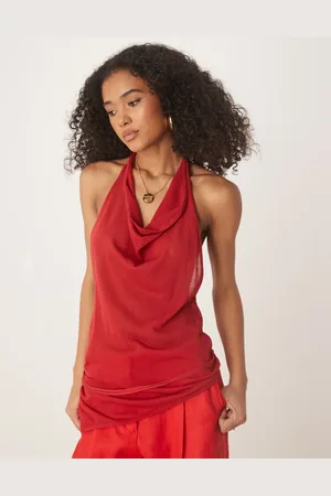 MANGO Caspule rami open back asymetric top in