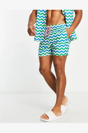 South Beach Swim shorts in and blue zigzag print
