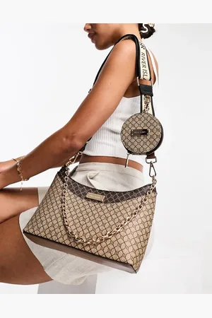 River Island Monogram pouchette cross body bag in