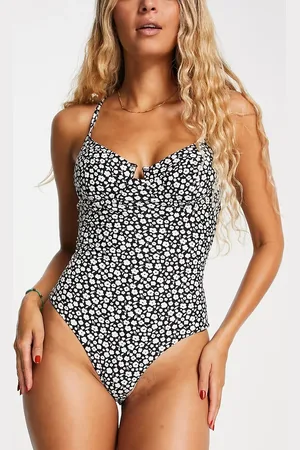 The Frolic Exclusive Breeze underwire swimsuit in black & white floral print