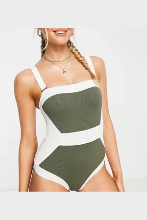 Accessorize Illusion swimsuit in khaki