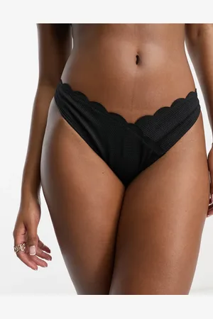 Hunkemöller Scallop high leg bikini bottom in