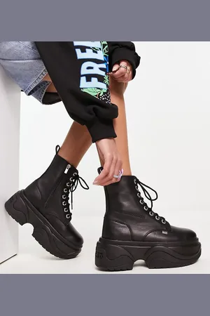 Kickers Kade hi platform boots in leather