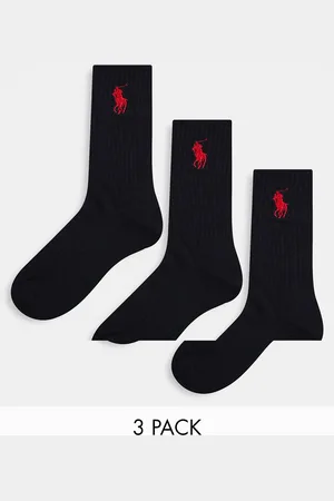 Ralph Lauren 3 pack sport socks with pony logo in