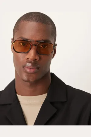 ASOS Square sunglasses in tortoise shell with amber lens