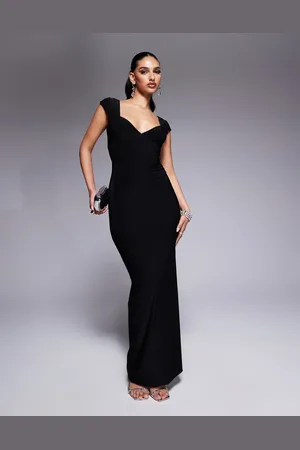 Fashionkilla Double sculpted slinky sweetheart neckline open back bodycon maxi dress in
