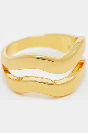 ASOS 14k plated ring with double row wave design
