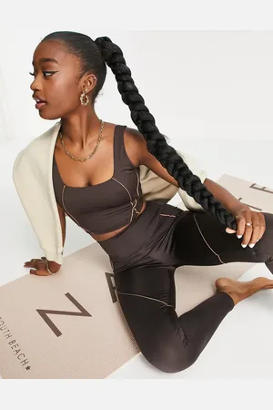 South Beach Seam detail contour longline crop top
