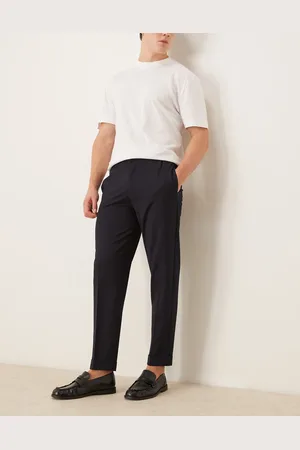 ASOS Smart tapered fit chino trousers with elasticated waistband in microtexture