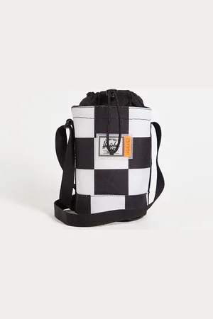 Herschel . bottle bag in black and white checkerboard