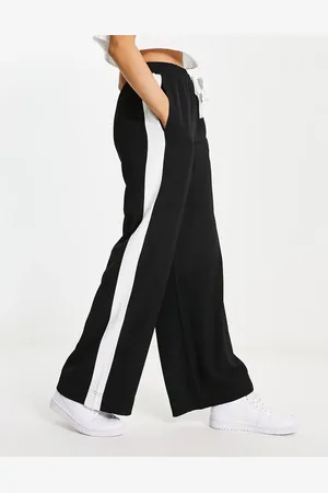 ASOS Pull on trouser with contrast panel in black