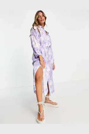 In wear InWear graphic print floaty shirt dress in lilac