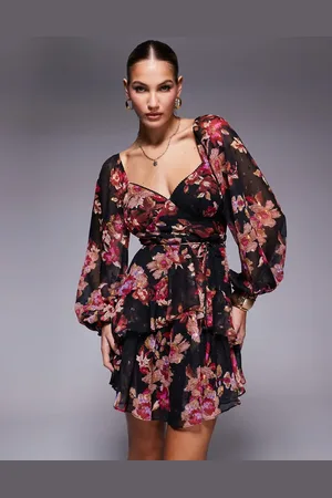 Lulus Balloon sleeve mini dress in floral