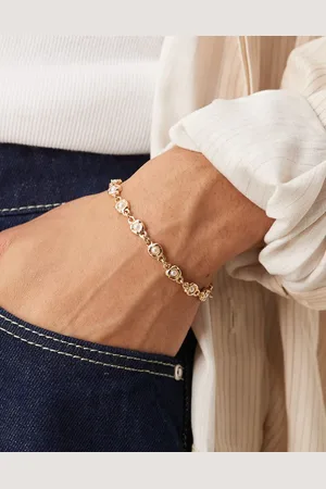 ASOS Molten link bracelet with pearls in tone