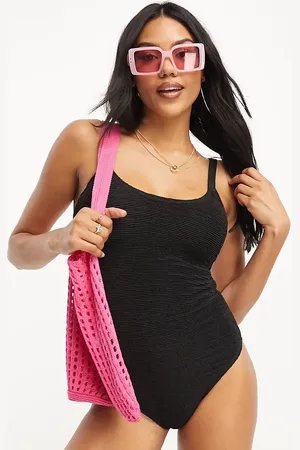 Ivory Rose Fuller Bust crinkle scoop back swimsuit in