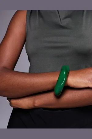 Kaiia Exclusive resin asymmetric bangle in dark
