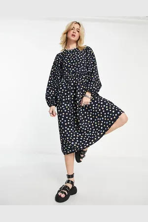 VILA Long sleeve midi dress in print