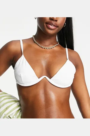 Missguided Mix & match underwire bikini top with tie back detail in