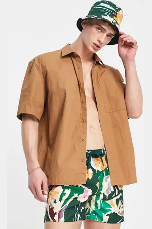 Native Youth Bucket hat and swim shorts co-ord in green tropical print