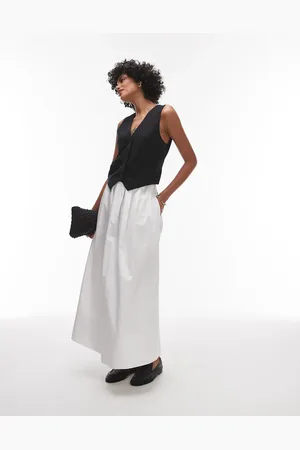 & OTHER STORIES Cotton poplin maxi skirt with volume hem in