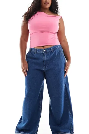 ASOS ASOS DESIGN Curve parallel jean with turn up in clean mid
