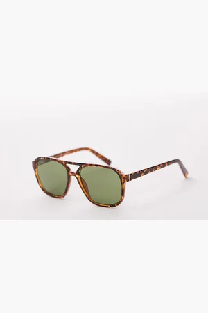 & OTHER STORIES Brown tortoise shell retro aviator sunglasses in dark