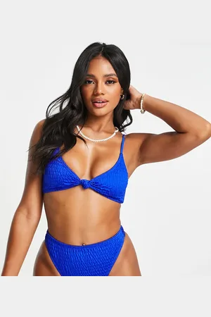South Beach Mix & match crinkle knot triangle bikini top in