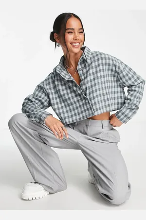 Heartbreak Cropped boxy shirt co-ord in check