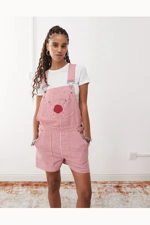 Kickers Stripe dungarees in and white stripe