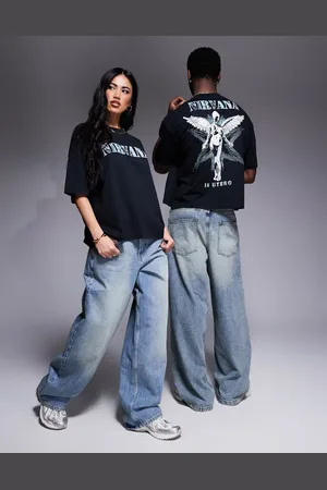 ASOS Unisex boxy oversized license t-shirt with Nirvana prints in