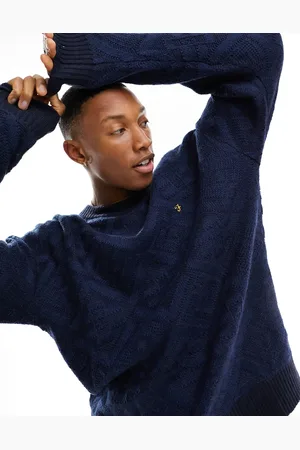 Farah Roma archive textured knit crew neck sweater in