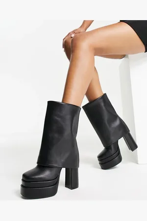 AZALEA WANG Baby foldover platform ankle boots in