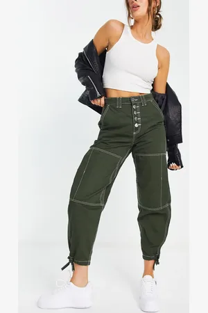 River Island Utility cargo trouser in khaki