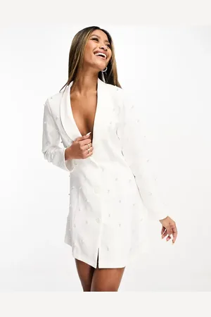 Saint Genies Blazer dress with pearl embelishment in