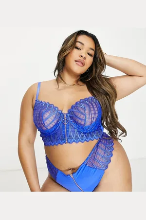 Figleaves Sapphire embroidered zip front longline bra in
