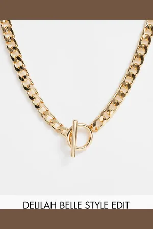 ASOS Necklace with t bar and curb chain in tone