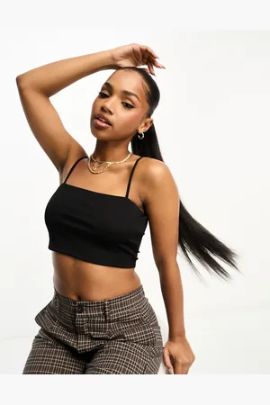 Monki Ribbed cami with thin straps in