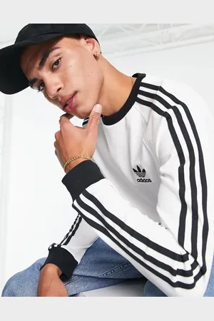 adidas Adicolor three stripe long sleeve t-shirt in