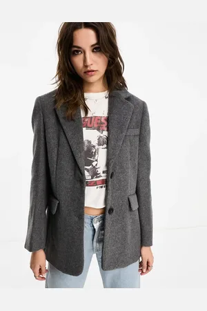 Stradivarius Wool blend blazer in dark