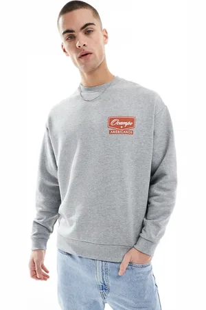 ASOS Oversized sweatshirt with chest print in marl