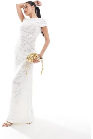 ASOS Cap sleeve maxi dress in floral devore