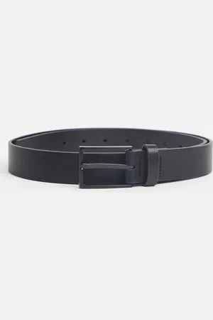 ASOS Slim faux leather belt with matte buckle detail in